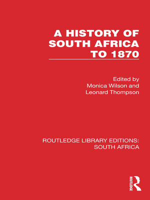 cover image of A History of South Africa to 1870